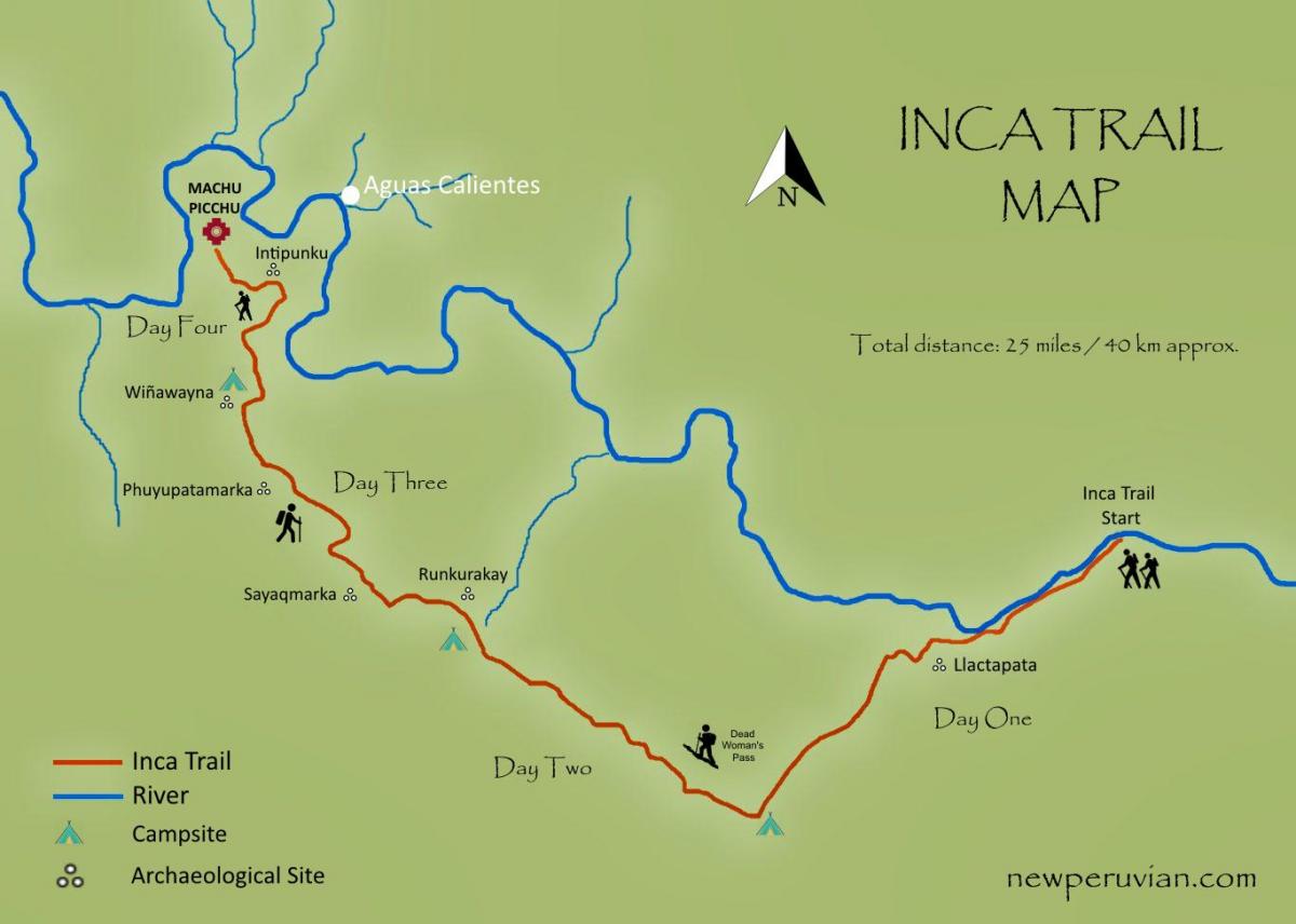 mapa Peru inca trail