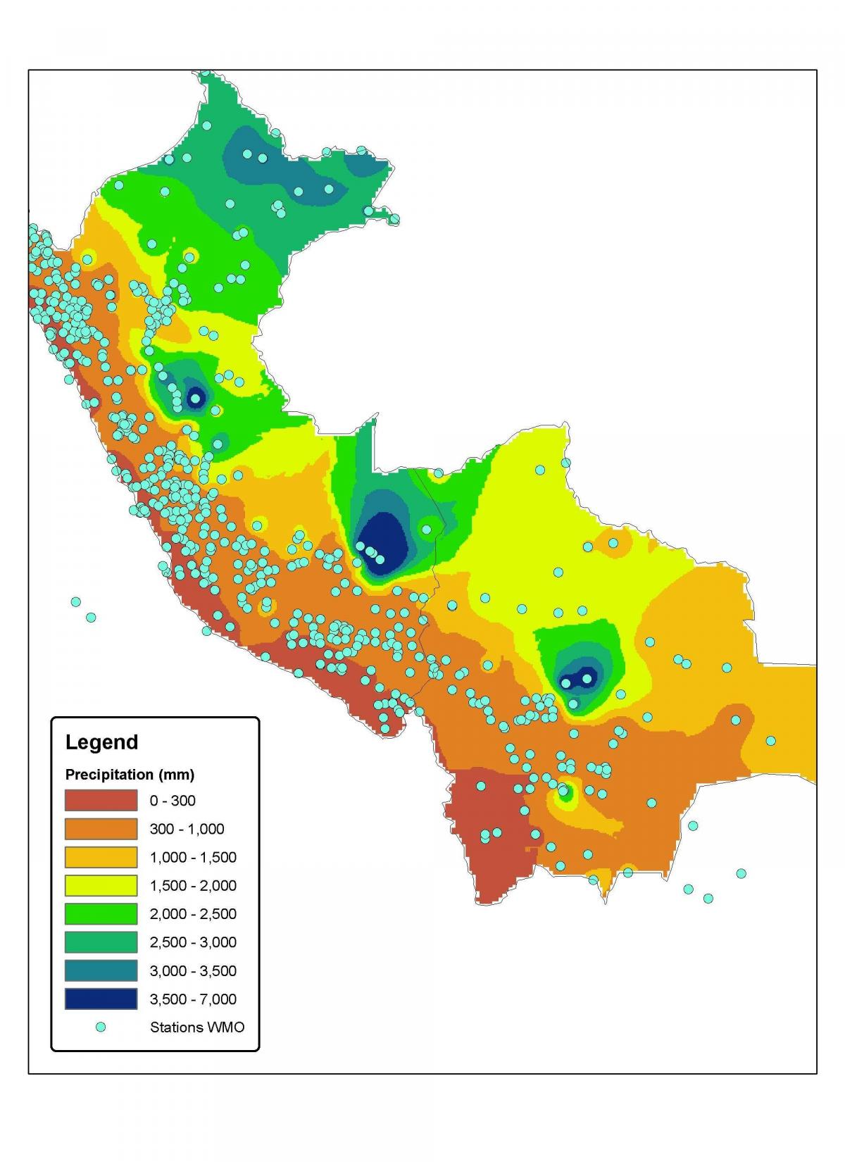 mapa Peru klimatu