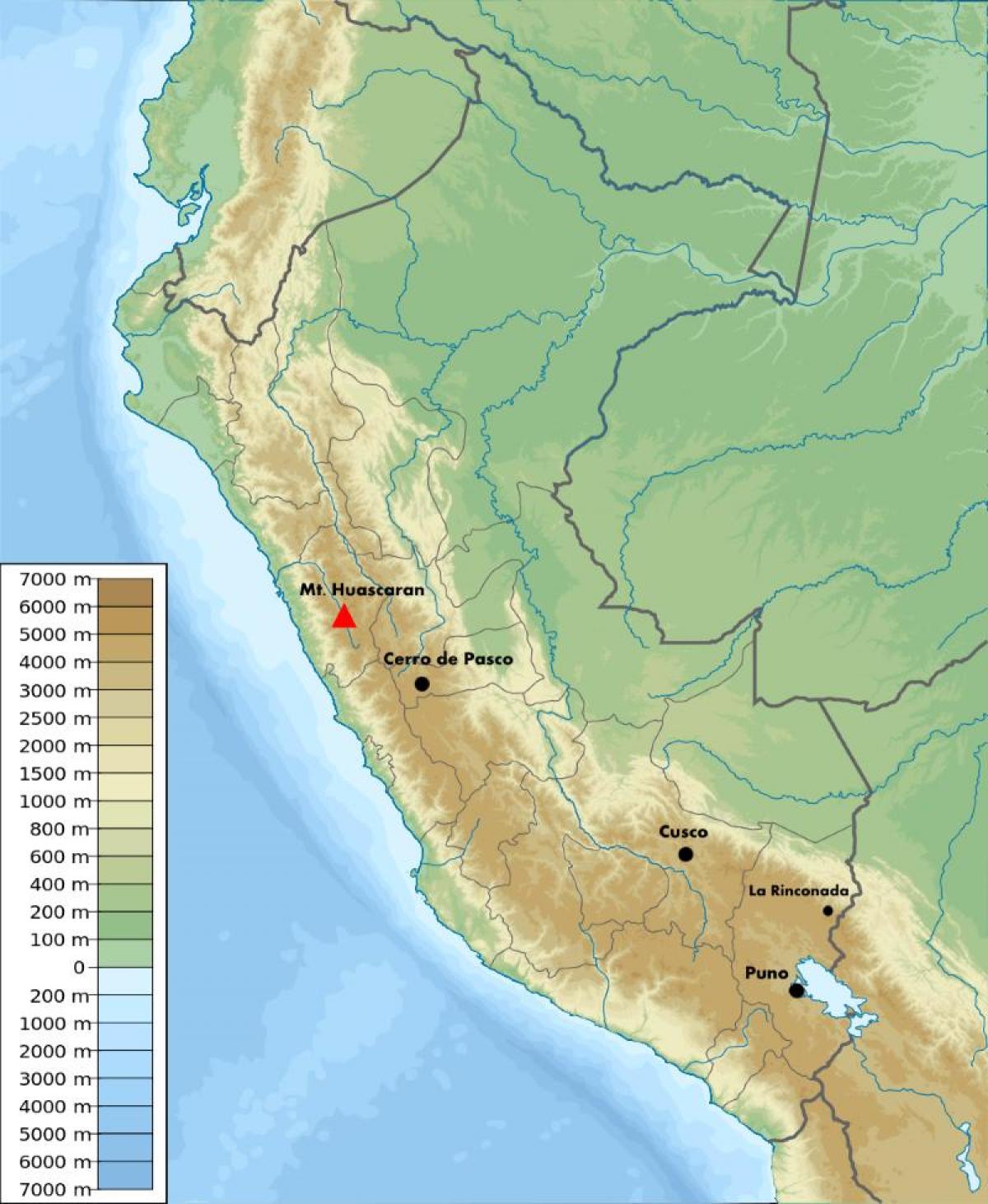 nadmořská výška mapa Peru