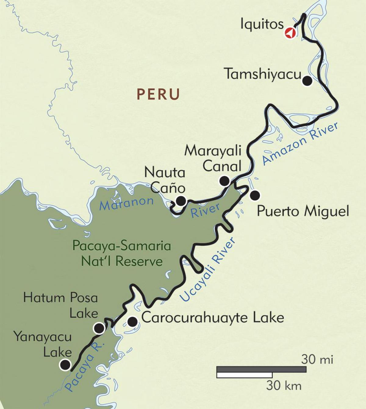 amazon Peru mapě