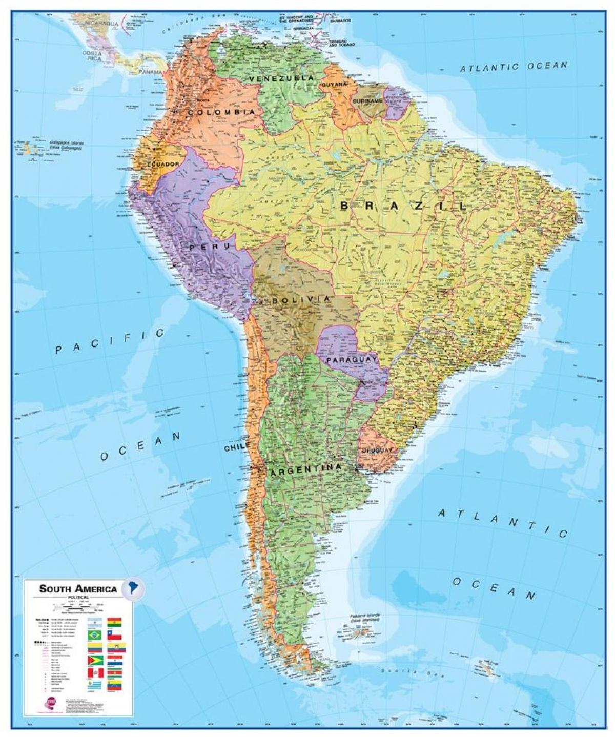 mapa Peru jižní ameriky
