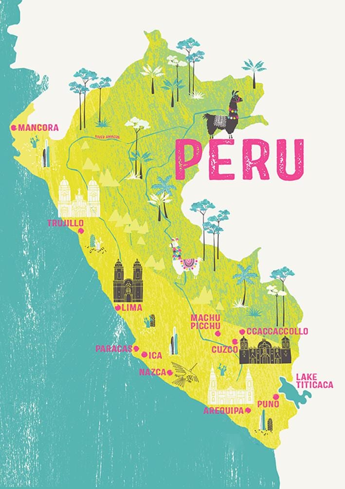 mapa Peru pro děti