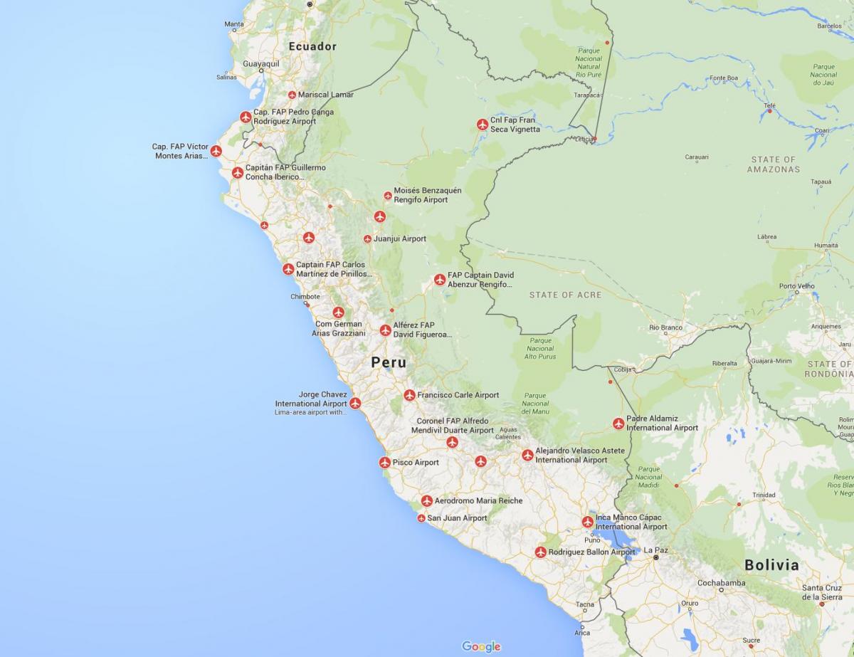 letiště v Peru mapě