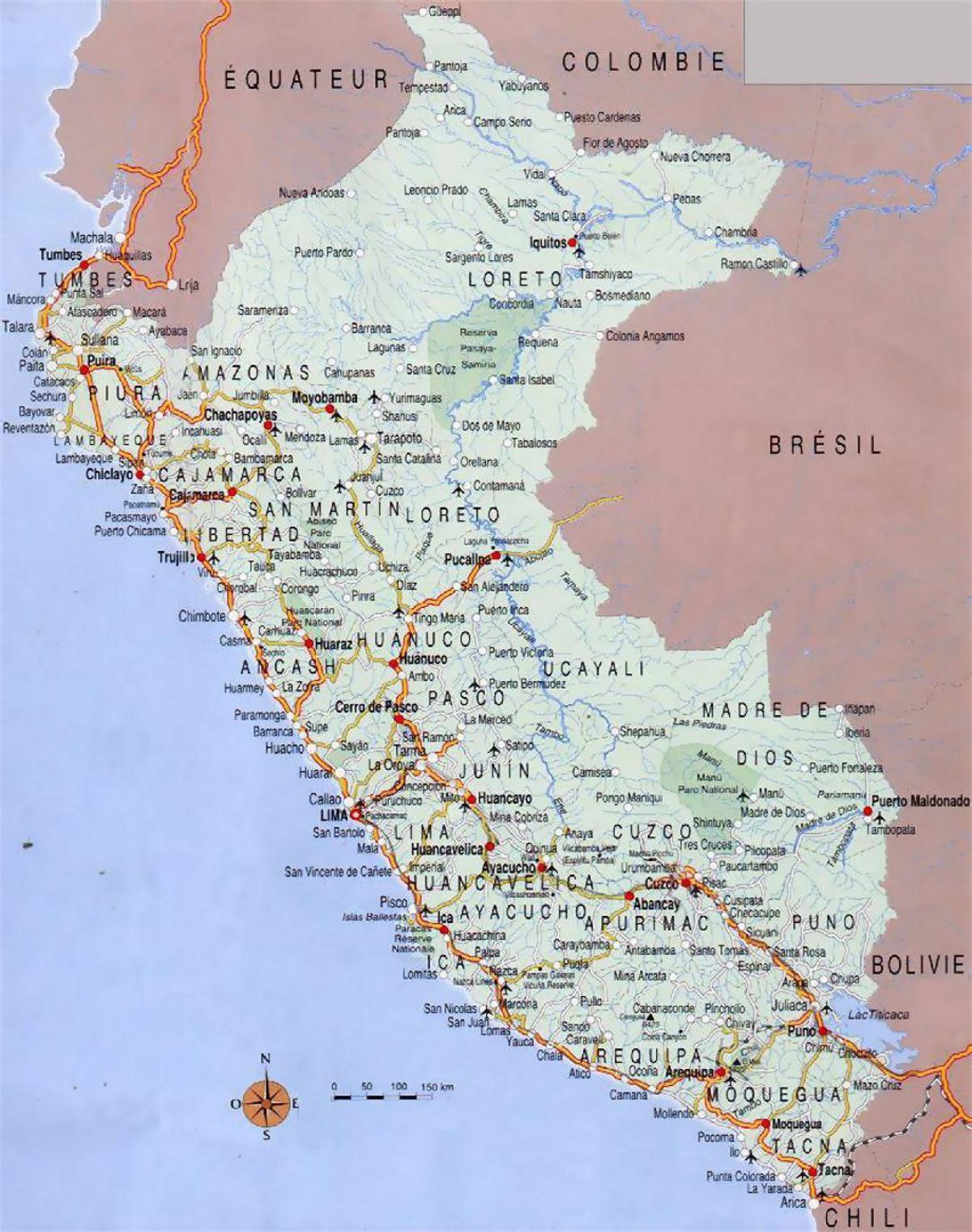 mapa Peru měst