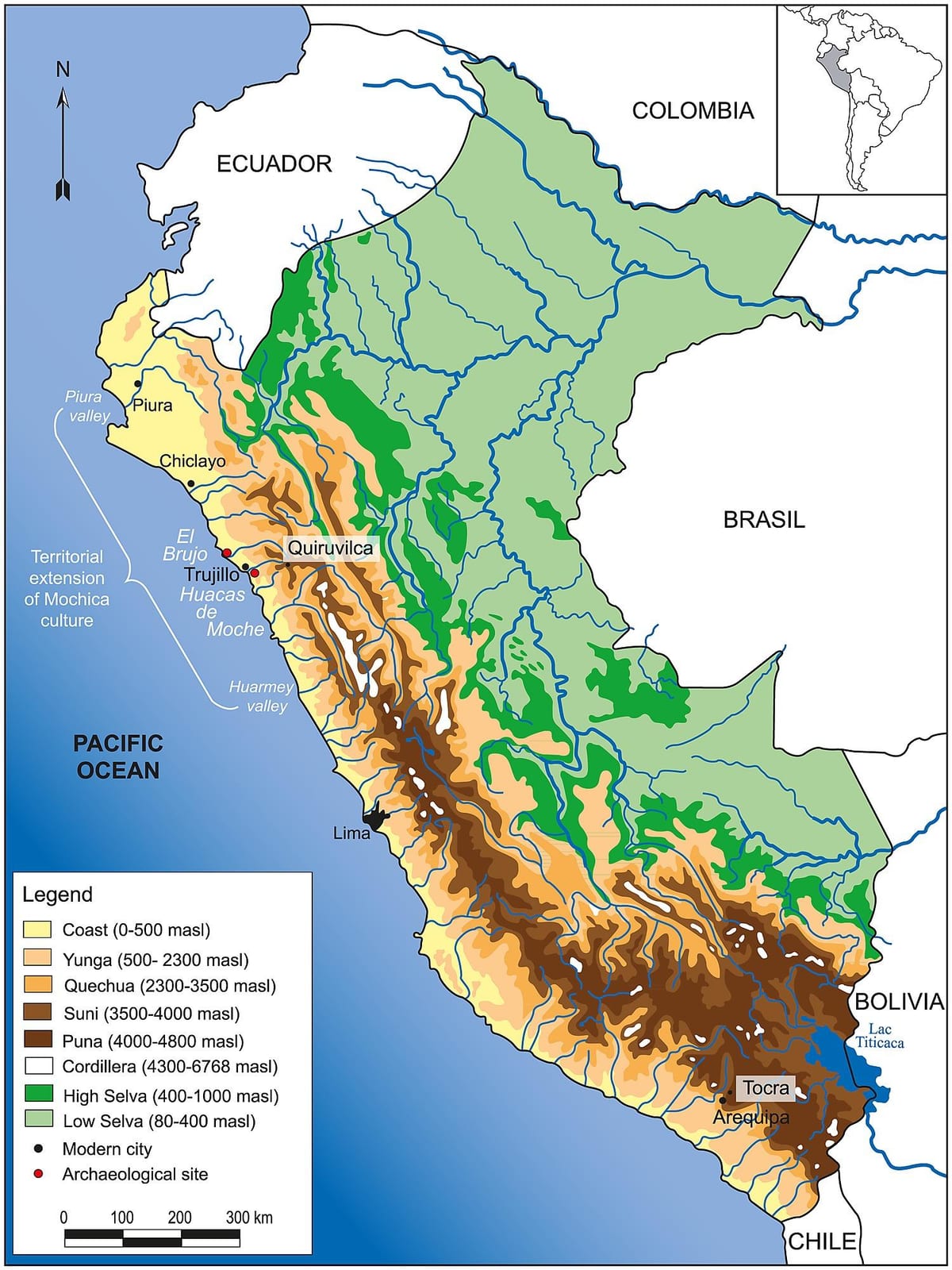 Peru geografie mapě