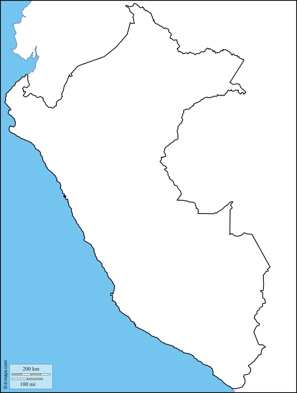 mapa slepá mapa Peru