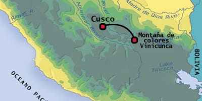 Vinicunca Peru mapě