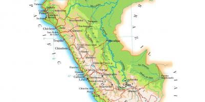Mapa fyzická mapa Peru