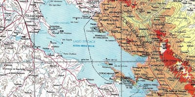 Mapa jezera titicaca Peru 