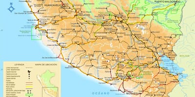 Mapa jižní Peru