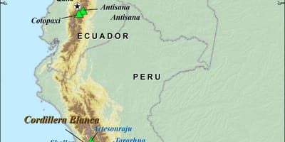 Peruánských andách mapě
