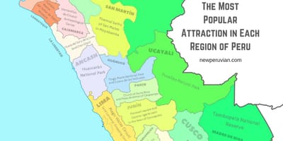 Mapa Peru turistických atrakcí