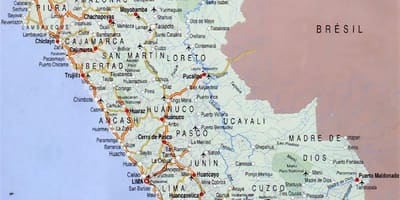 Mapa Peru měst