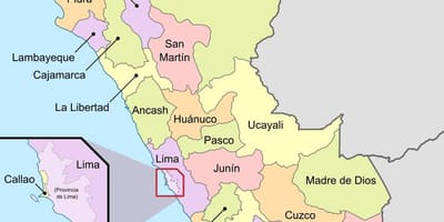 Mapa Peru oddělení