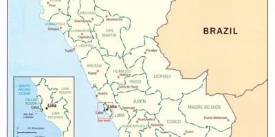 Mapa ukazuje Peru