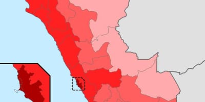 Peru hustota obyvatelstva mapě