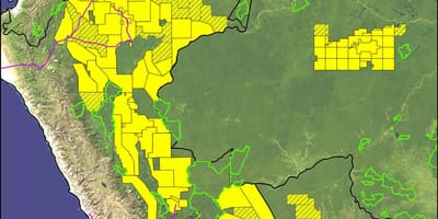 Peru, amazonský prales mapě