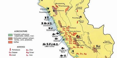 Mapa Peru zemědělství