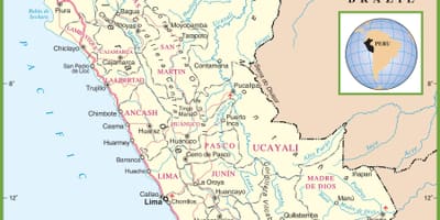 Mapa politická mapa Peru